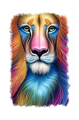 Sticker decorativ, Leu, Multicolor, 85 cm, 6798ST foto