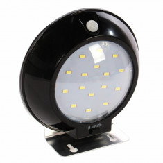 Aplica solara LED, 8W, lumina rece - 6000 K, cu senzor de miscare, neagra foto