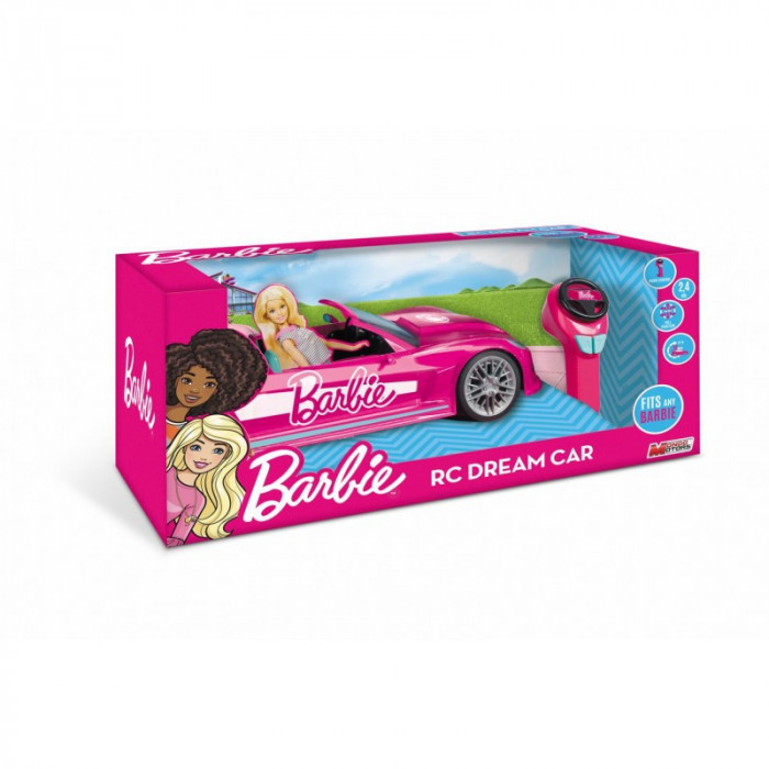 Masinuta cu telecomanda Mondo Barbie RC, 3 ani+, rezistenta la impact, plastic, Roz