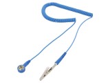 Cablu Conexiune ESD Spiralat ANTISTAT 3,05m, Rezistenta 1M Ohm, Terminatii Clichet 10mm, Banana 4mm, Crocodil