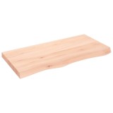 Cumpara ieftin Polita de perete, 100x50x(2-6)cm, lemn masiv de stejar netratat