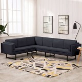 Cumpara ieftin Canapea de colț, gri &icirc;nchis, material textil