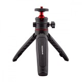 Trepied mini TM-02 EMESZON&reg;, Filet 1/4 inch, Cap rotativ 360&deg;, Coldshoe, Selfie stick si Trepied pentru camere Foto Video, negru