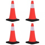 vidaXL Conuri rutiere reflectorizante cu baze grele 4 buc. 50 cm