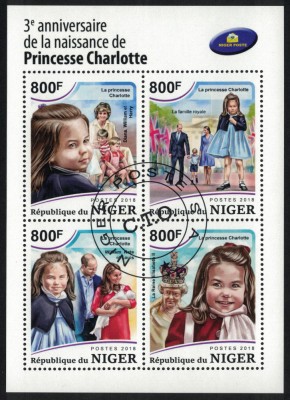 NIGER 2018 - Printesa Charlotte, aniversare / set complet - colita + bloc foto