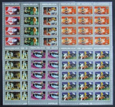 R.Guinea Ecuatoriala. -COSMOS-APOLLO 15- 15 Serii in coali mici dantelate-MNH.**GEQ 063 foto