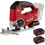 Einhell TE-JS 18 Li PXC + Twinpack - Fierastrau pendular + Set 2 acumulatori Li-Ion 18 V 4 Ah