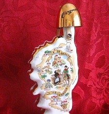 DECANTOR BAUTURA STICLA BAUTURA DIN PORTELAN DE LUX FRANTA CU DOP CUPRU