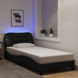 VidaXL Cadru de pat cu LED fără saltea țesătură neagră 80x200 cm