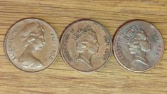 Fiji - set de colectie exotic - 3 monede 1 cent: 1985 1987 1994 - 3 busturi diferite - KM# 27, 49, 49a - Elisabeta II - superbe !