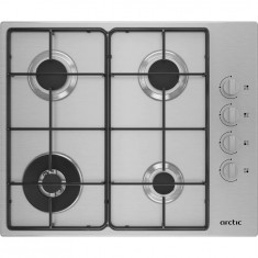 Plita incorporabila Arctic ARGW64123SX, Gaz, 4 arzatoare, Aprindere integrata, Arzator Wok, Inox