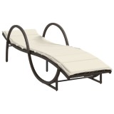 Cumpara ieftin Sezlong cu perna, maro, 60x199x42 cm, poliratan