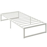 HOMCOM Cadru de pat cu spațiu de depozitare și somieră din oțel, 32,5 cm &icirc;nălțime, silențios, 200 x 90 cm, Alb | Aosom Romania