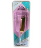 Lumanare Cifra Tort 0-9 Aurie Ceara Parafina 8.5cm pentru Petrecere Aniversare Copii