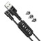 Cablu Date Incarcare Magnetic 3 In 1 Hoco, Usb-a La Type-c, Lightning Si Micro-usb, 20w, 2.4a, 1.2m, Negru - U98