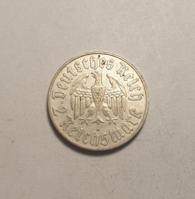 Germania 2 Reichsmark Marci 1933 A Piesa frumoasa de Colectie foto