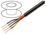 Cablu ecranat 4x0,5mm2 cu &icirc;mpletitură cupru negru