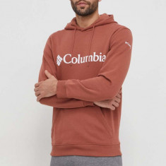 Columbia bluză CSC Basic Logo bărbați, culoarea roșu, cu glugă, cu imprimeu 1681664