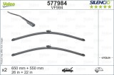 Stergatoare Parbriz Valeo Silencio Flat Blade Set, Cauciuc cu Grafit, Tip Plat, Negru, Compatibil Mercedes-Benz GLE GLS