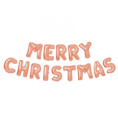 Balon de Crăciun &quot;Merry Christmas&rdquo; - auriu ros&eacute;