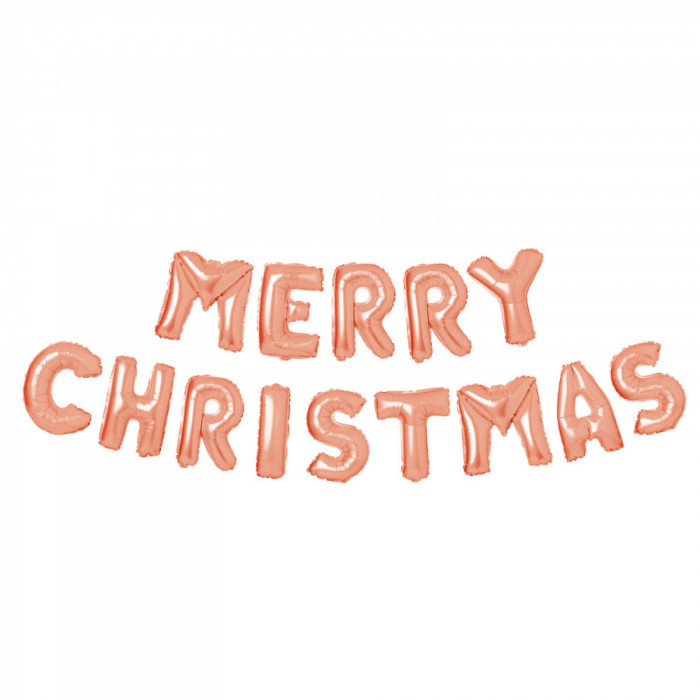 Balon de Craciun &quot;Merry Christmas&rdquo; - auriu ros&eacute; Best CarHome