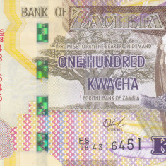 Bancnota Zambia 100 Kwacha 2018 - P67 UNC
