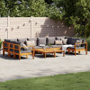 VidaXL Set de canapele de grădină cu perne, 8 piese, lemn masiv acacia
