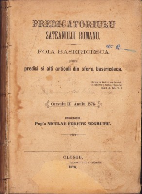 HST 976SPN Predicatoriulu sateanului romanu, colegat, 1876, Cluj, greco-catolică foto