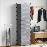 vidaXL Organizator de pantofi interconectat, 10 compartimente, negru 244920