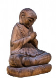 Statueta din lemn indonezian Praying Monk, M