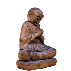 Statueta din lemn indonezian Praying Monk, M