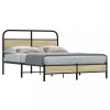 VidaXL Cadru de pat fără saltea 140x190 cm Lemn derivat stejar Sonoma