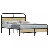 Cumpara ieftin Cadru de pat fără saltea 140x190 cm Lemn derivat stejar Sonoma