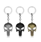 Breloc Chei Punisher Rock Metalic Otel Inoxidabil - Negru Argintiu Auriu - Accesorii Barbati Femei Cadou