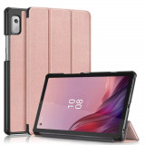 Husa tableta compatibila lenovo tab m9 9.0, foldpro cu microfibra, auto sleep/wake, rose gold