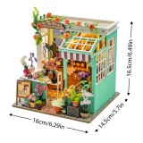 Puzzle 3D, Casa de papusi in miniatura DIY, Alice Garden cu LED si NFC, 16 x 14,5 x 16,5 cm