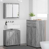 Cumpara ieftin Set de mobilier pentru baie 3 buc. Gri Sonoma