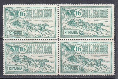 ROMANIA 1932 LP 103 - 30 DE ANI DE LA INAUGURAREA PALATULULUI P.T.T. BLOC DE 4 TIMBRE MNH foto