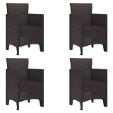 vidaXL Scaun pentru Grădină 4 pcs Maro Dimensiune: 53 x 49 x 85 cm 847473