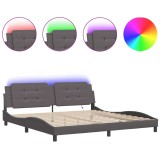 Cumpara ieftin Cadru de pat cu LED fara saltea, Zadar, gri, 200x200 cm