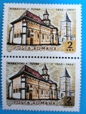 TIMBRE ROMANIA LP 638/1966 500 ani zidirea Manastirii Putna -Serie pereche-MNH