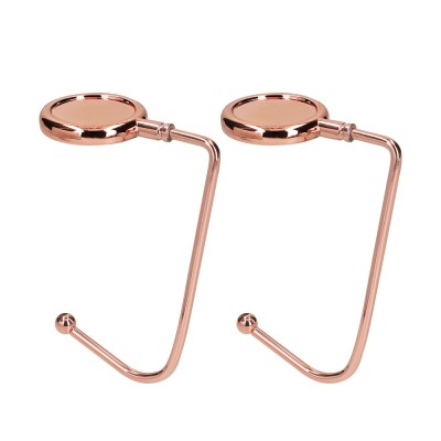 Set 2 Carlige de masa Kwmobile pentru genti, Roz, Zinc, KWM000011SP005C foto