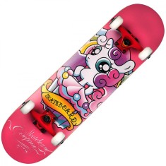 Skateboard Action One, ABEC-7 Aluminiu, 80 x 20 cm, Roz Girly Unicorn