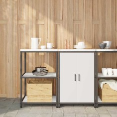 vidaXL Set de depozitare pentru bucătărie 2 pcs Alb 120 x 50 x 92 cm