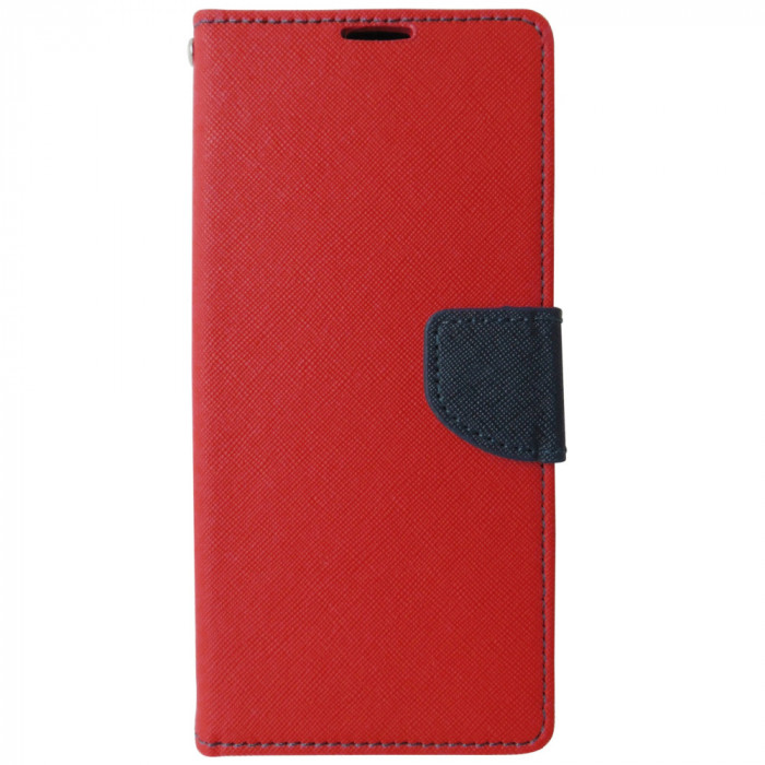 Husa tip carte cu stand Fancy Book rosu cu bleumarin pentru Samsung Galaxy M11 / A11