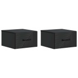 vidaXL Dulap de noapte suspendat 2 pcs Negru 34,5 x 33 x 20 cm 898598