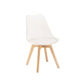 Scaun de masa Leziter Silla Alb PP Picioare Lemn Fag 81x49x43 cm Capacitate 120kg
