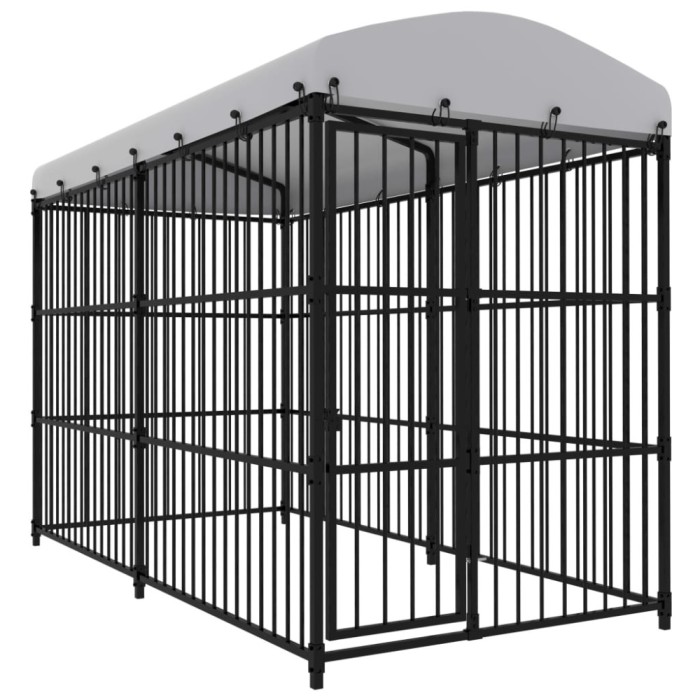 Padoc pentru c&acirc;ini de exterior, cu acoperiș, 300 x 150 x 210 cm