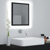 Oglinda de baie cu LED, negru, 40x8,5x37 cm, acril GartenMobel Dekor, vidaXL