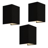 Set 3 bucati lampa de perete Schwerin negru [lux.pro] HausGarden Leisure